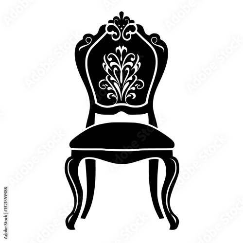 Baroque Dining chairs, household object, vector graphic