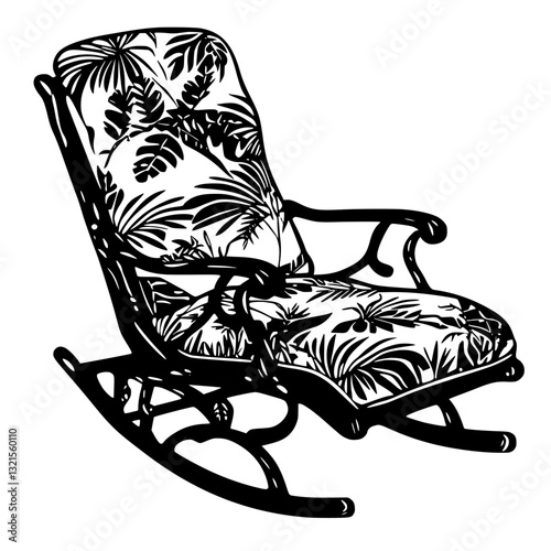 Bohemian Recliner, household object, vector graphic
