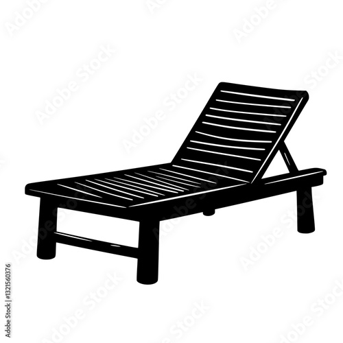 Coastal Chaise lounge, household object, vector graphic