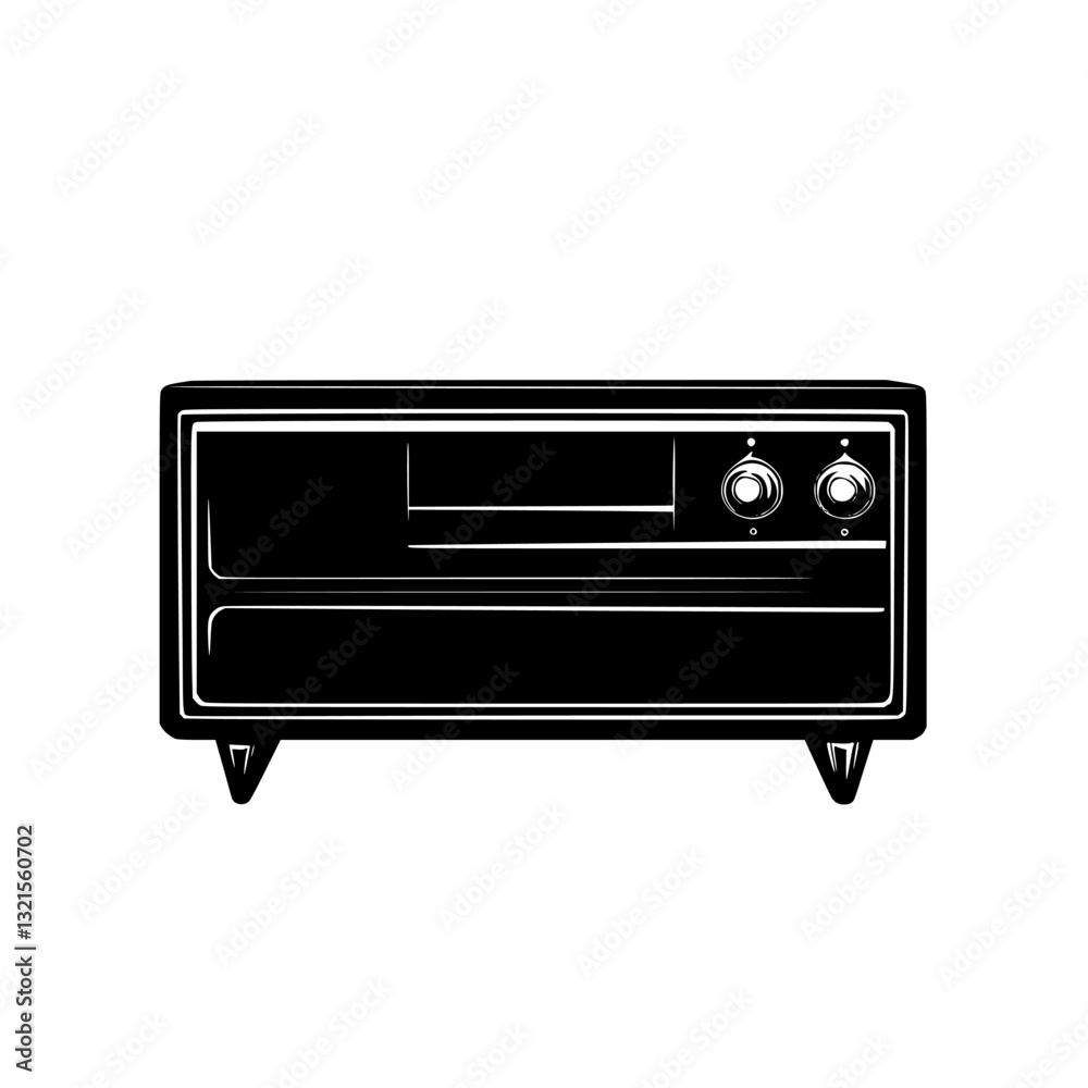 Coastal Media console, household object, vector graphic Coastal Media console, household object, vector graphic
