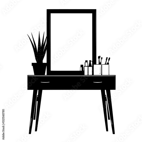 Coastal Vanity table, household object, vector graphic