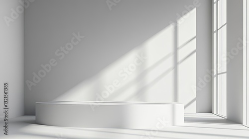 Minimalist gray background with soft shadows  perfect for product display  sleek and modern