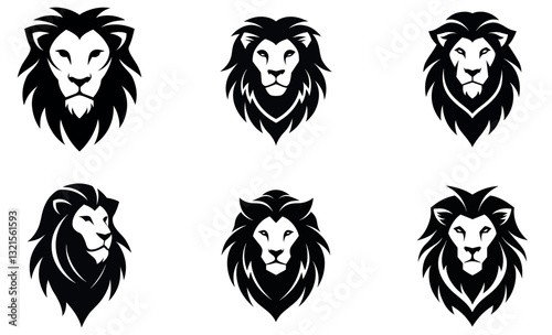 Collection of Powerful Lion Logos in Silhouette