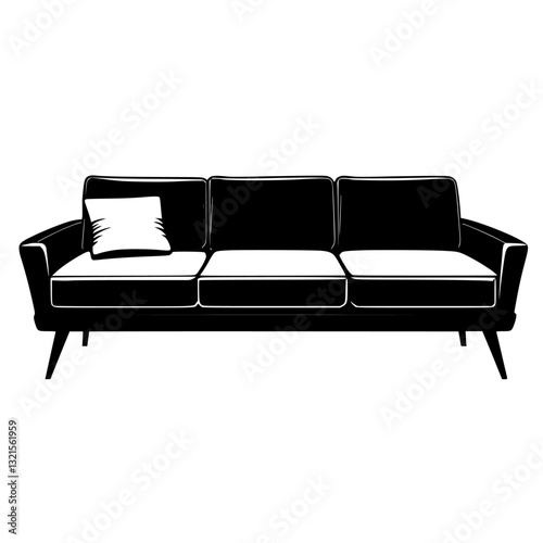 Cottage Sectional sofa, household object, vector graphic