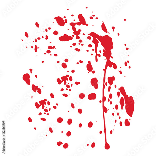 red blood splatter.