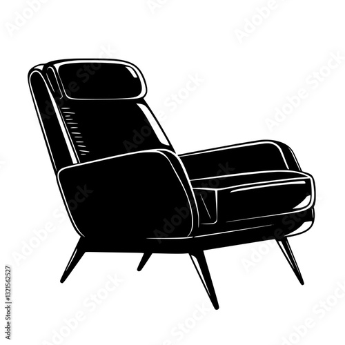 Eclectic Recliner, household object, vector graphic