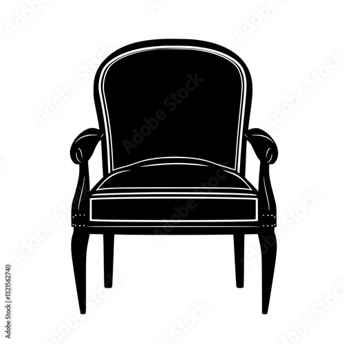 Mediterranean Accent chair, household object, vector graphic
