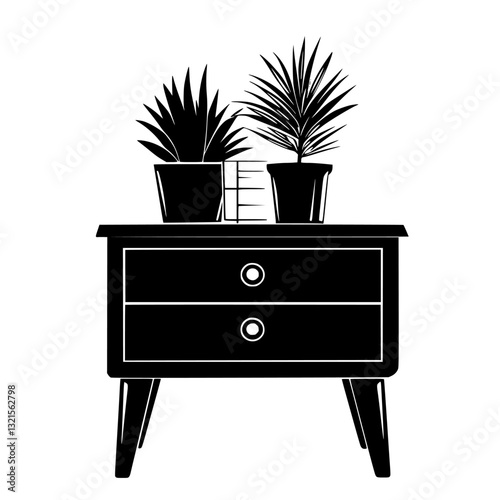 Mediterranean Bedside table, household object, vector graphic