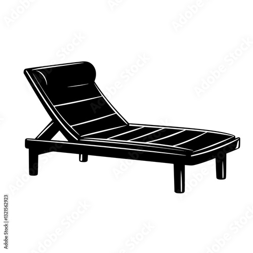 Mediterranean Chaise lounge, household object, vector graphic