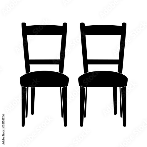 Mediterranean Dining chairs, household object, vector graphic