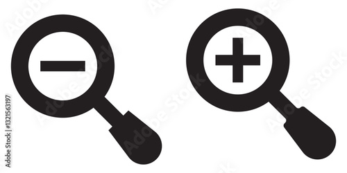 Magnifier glass search icon vector. discovery symbol. find collection set icons with active and inactive versions. EPS 10.