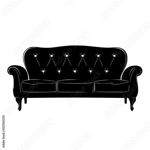 Mediterranean Sofa, household object, vector graphic