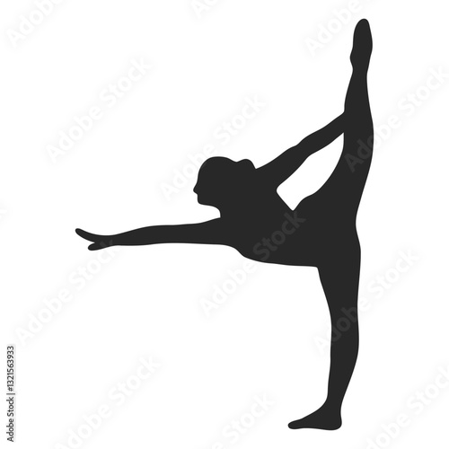 sports gymnastic poses scale silhouette.