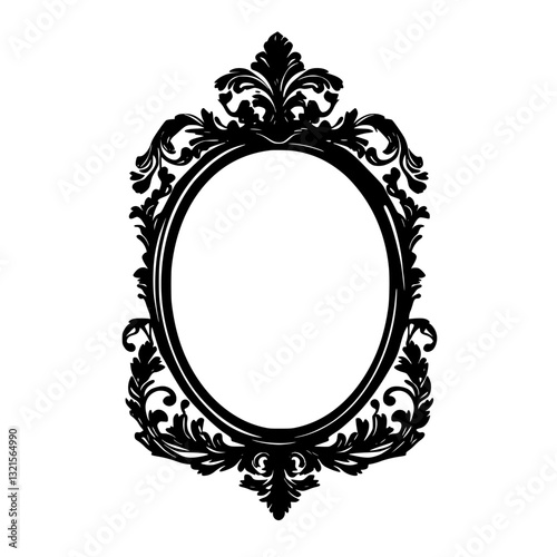 Neoclassical Mirror, household object, vector graphic