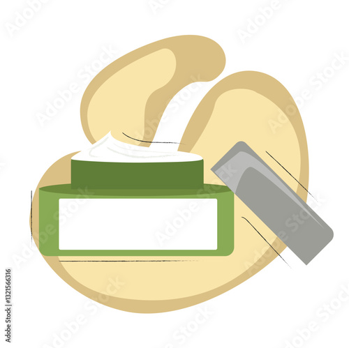 Hygienic face cream. A small container containing facial cream