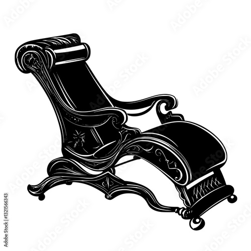 Steampunk Recliner, household object, vector graphic