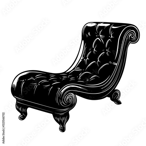Tuscan Chaise lounge, household object, vector graphic