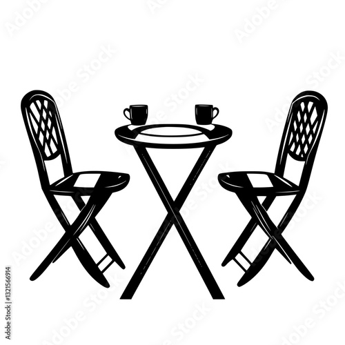 Tuscan Outdoor chairs, household object, vector graphic