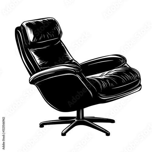 Tuscan Recliner, household object, vector graphic