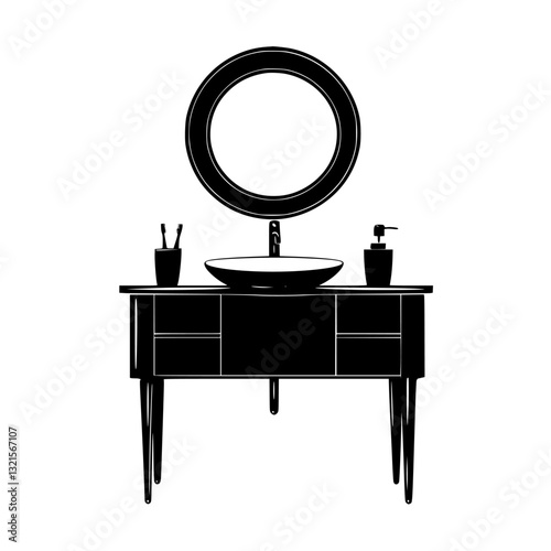 Tuscan Vanity, household object, vector graphic