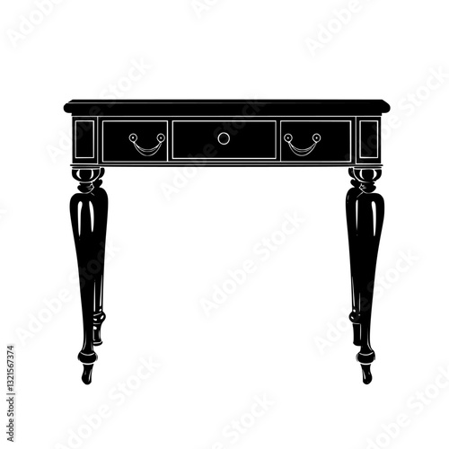 Victorian Entryway table, household object, vector graphic