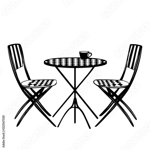 Victorian Outdoor chairs, household object, vector graphic