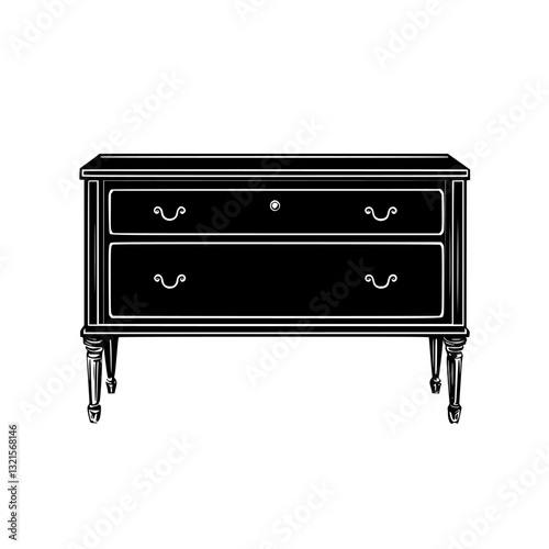 Vintage Sideboard, household object, vector graphic