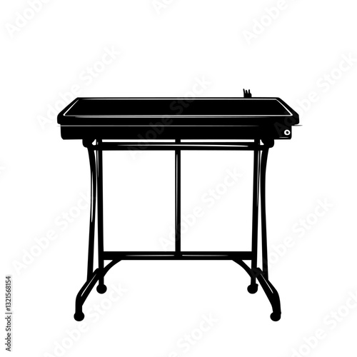 Vintage Standing desk, household object, vector graphic