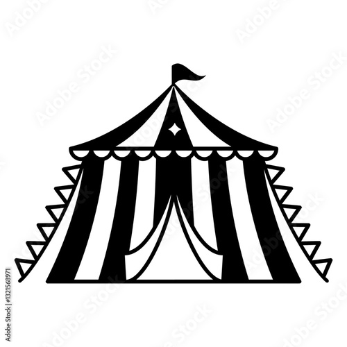 carnival small tent monochrome.