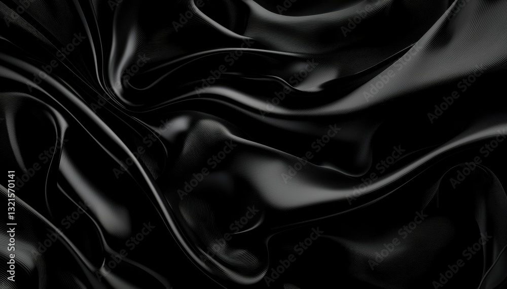 Fototapeta premium Deep black fabric folds