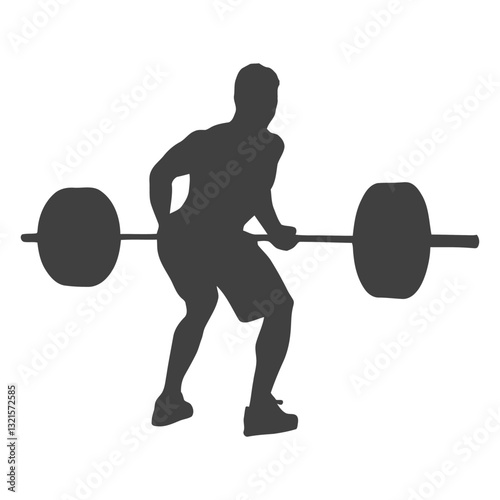 man bent over row silhouette.