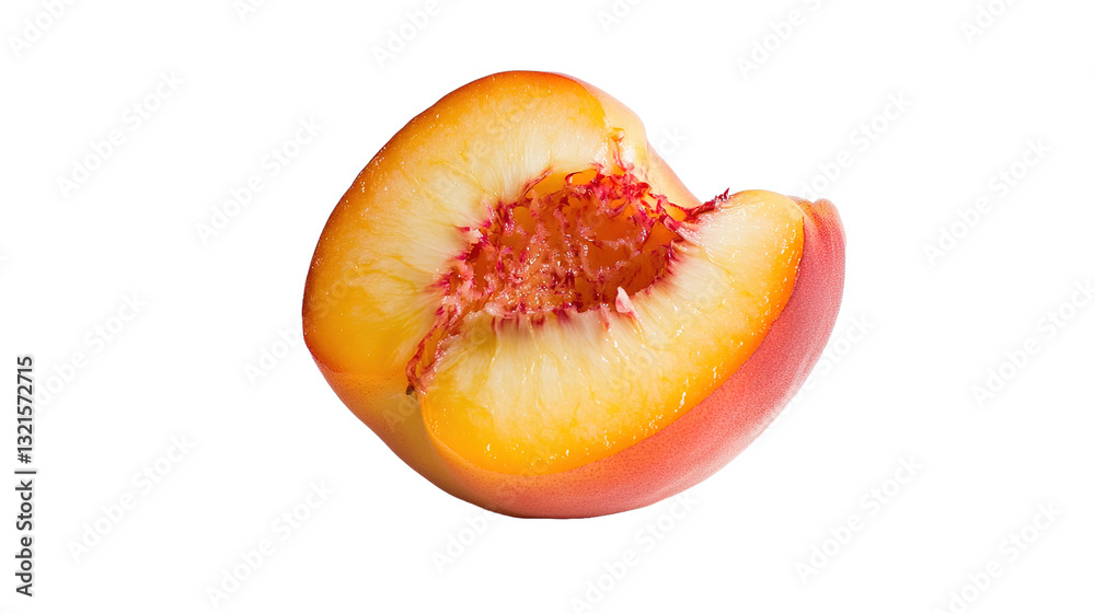 Juicy peach exposure a close-up of a partially bitten fruit in a bright environment Juicy peach exposure a close-up of a partially bitten fruit in a bright environment