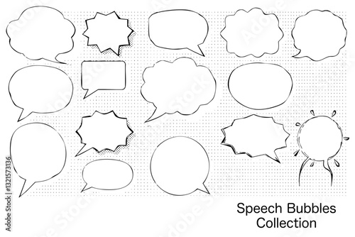 collection of various speech bubbles in different shapes and sizes, ideal for comic or graphic design projects. These elements can enhance storytelling and communication visually