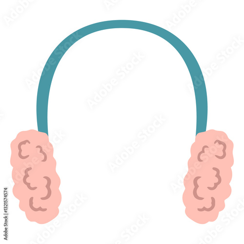 winter earmuffs flat.