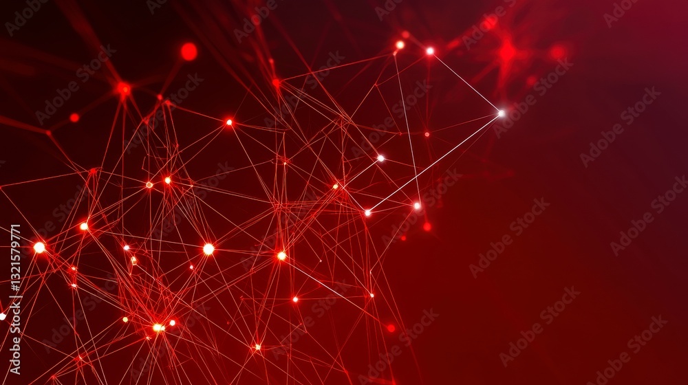 Fototapeta premium Intricate Red Network Design: A Stunning Visual Representation of Modern Technology