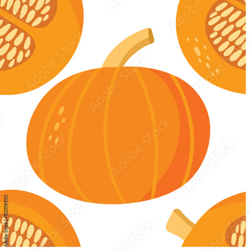 seamless pattern with pumpkin autumn
