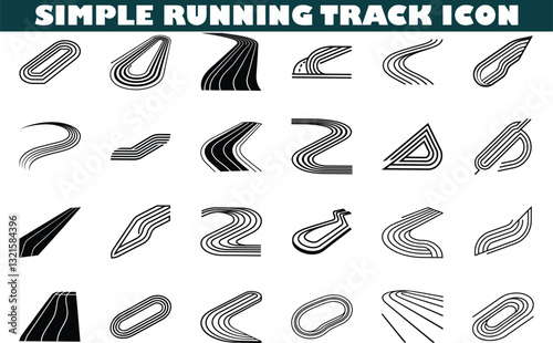 Simple Running Track Icons Athletic, Sport, Race, Competition, Design, Graphic, Symbols, Vector, Ele