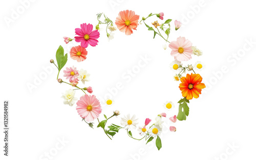 Flower wreath on transparent background