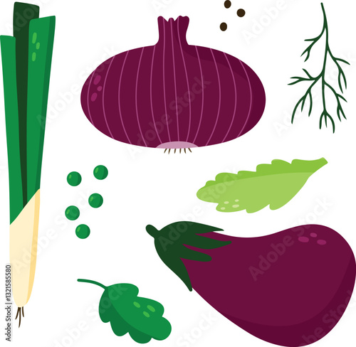 set vegetables minimals