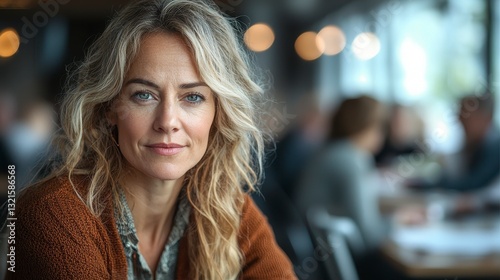 Wallpaper Mural Confident Businesswoman in a Modern Workspace Engaging with Team Members Torontodigital.ca
