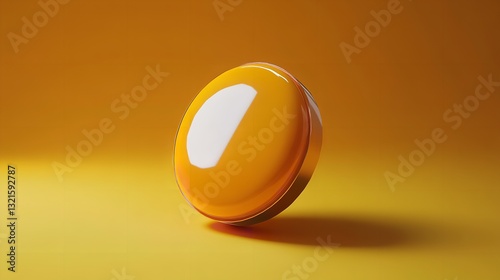 Abstract Yellow Gold Circle Modern Design Element Background 3D Form Bold Shiny Amber Shape Clean   