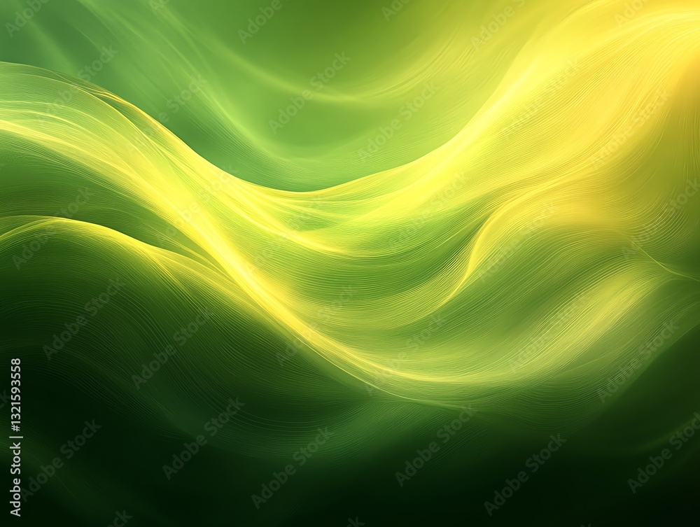 Abstract Green Yellow Wave Background Design Abstract Green Yellow Wave Background Design
