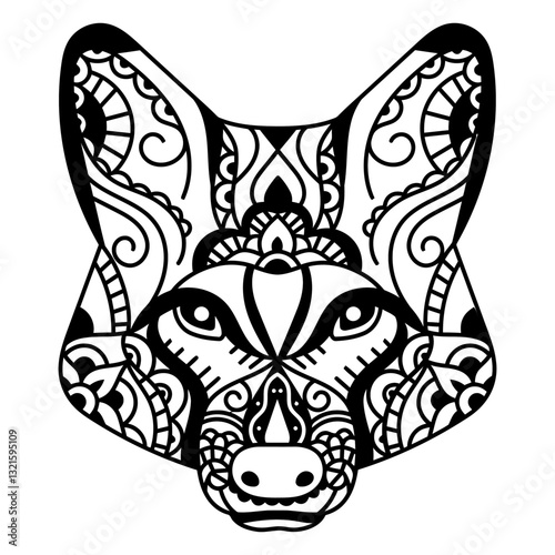 fox head animal mandala.