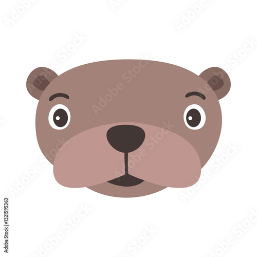 muzzle head otter flat sticker.