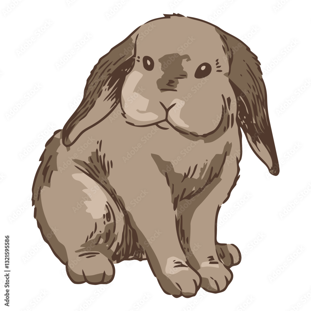 Naklejka premium rabbit front animal illustration.