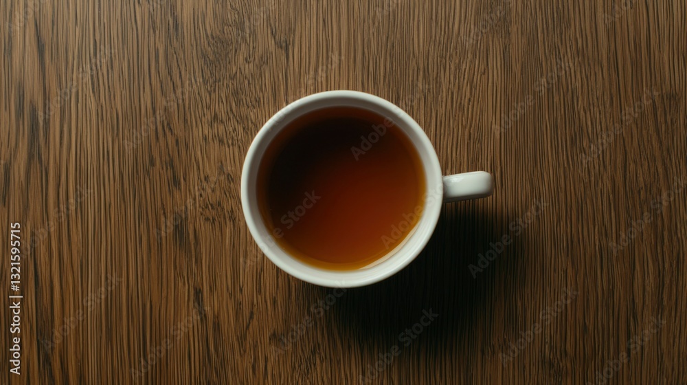 White teacup on wood table White teacup on wood table