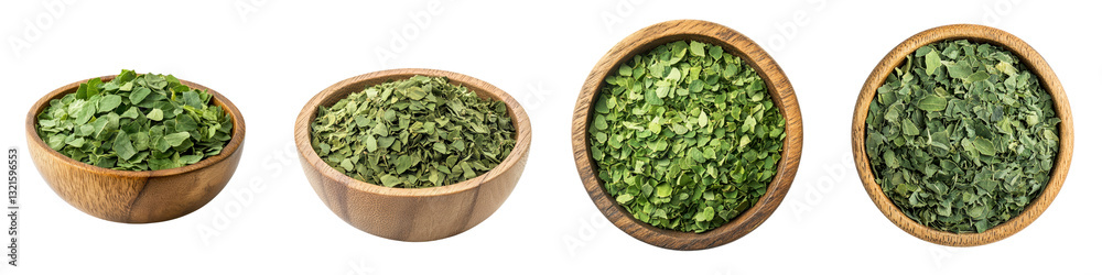 Assortment of various dried aromatic herbs such as rosemary thyme parsley basil oregano mint cilantro dill and sage presented in individual wooden bowls on a clean white background Assortment of various dried aromatic herbs such as rosemary thyme parsley basil oregano mint cilantro dill and sage presented in individual wooden bowls on a clean white background