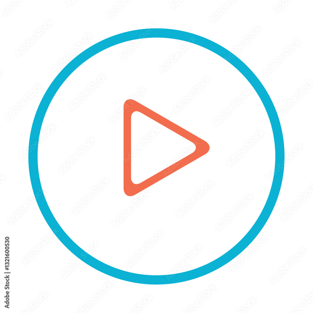 colorful stroke play button icon colorful stroke play button icon