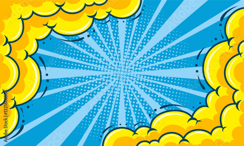 Comic cartoon cloud cute background art