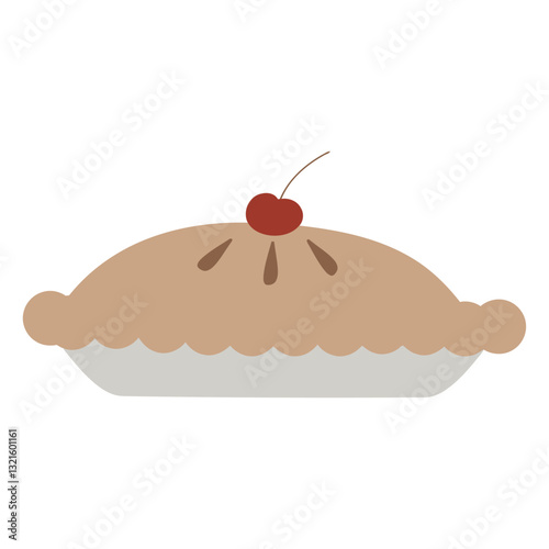 pie cherry on top flat